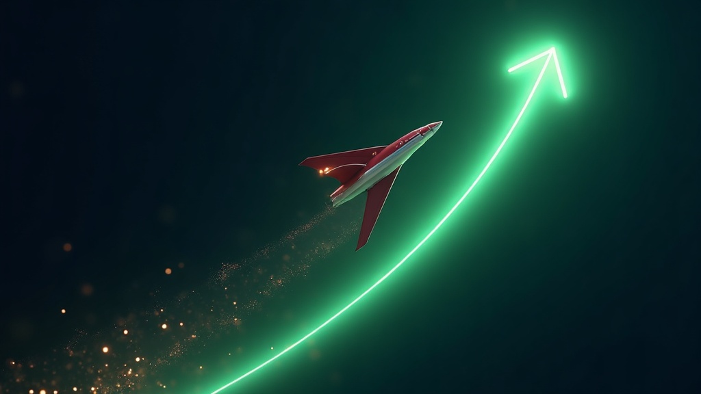 Aviator plane climbing along a rising multiplier curve