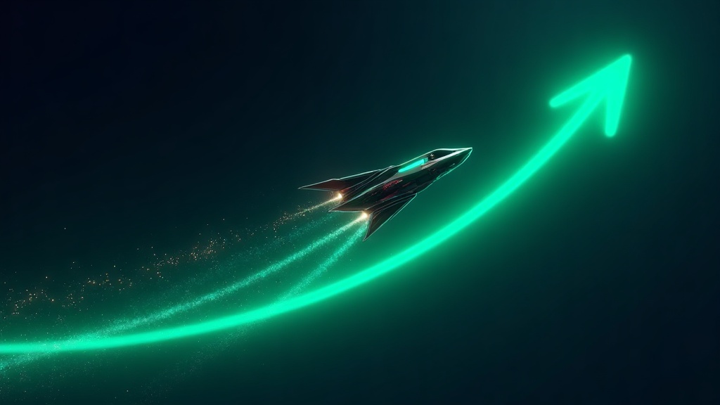 Aviatrix stunt plane climbing along a rising multiplier curve