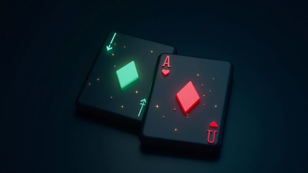 Playing cards with higher and lower arrows
