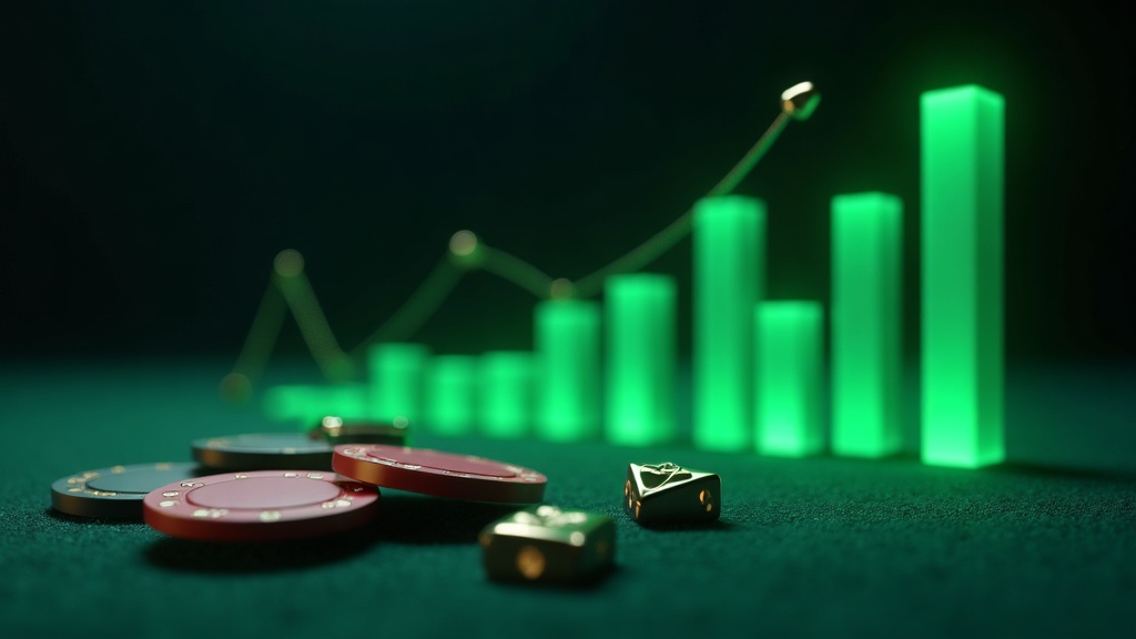 House edge data visualization with chips and dice