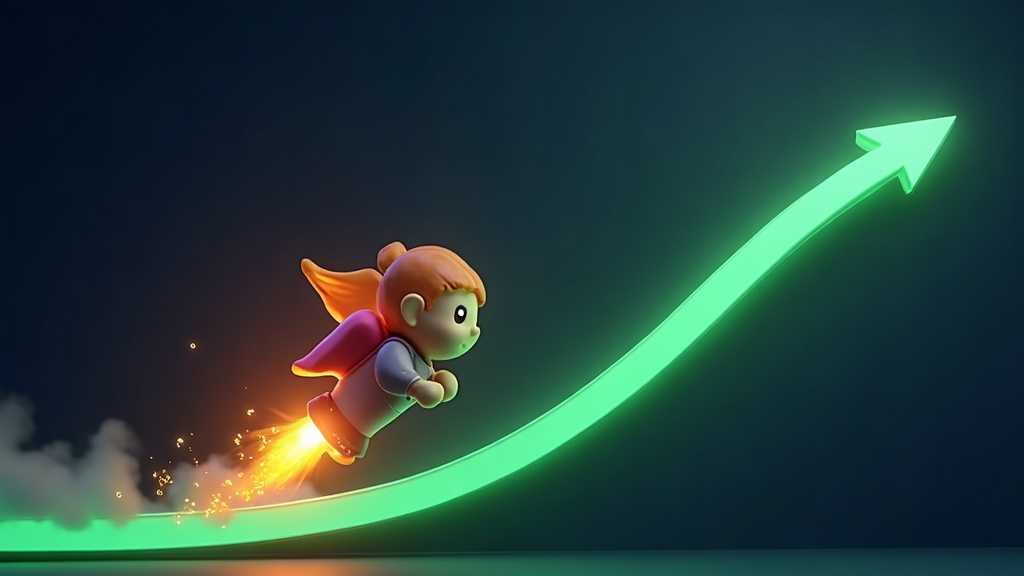 Lucky Jet character flying up with a jetpack along a rising multiplier curve